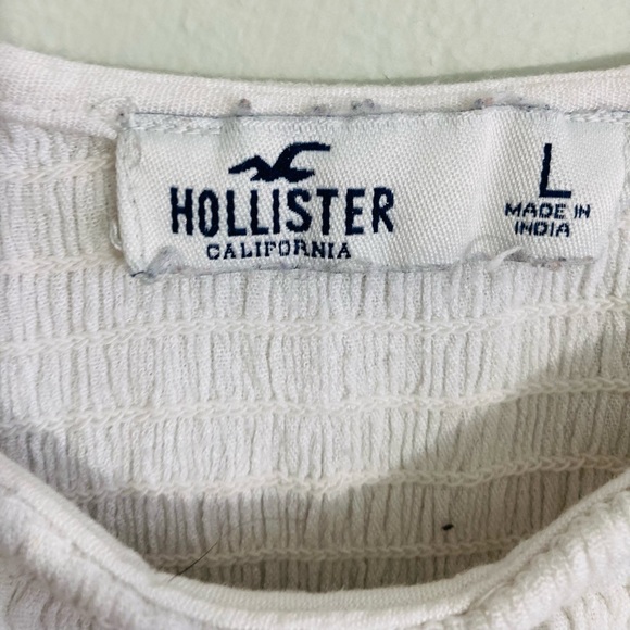 Hollister long sleeve smocked cinch-front crop top L - Picture 4 of 6